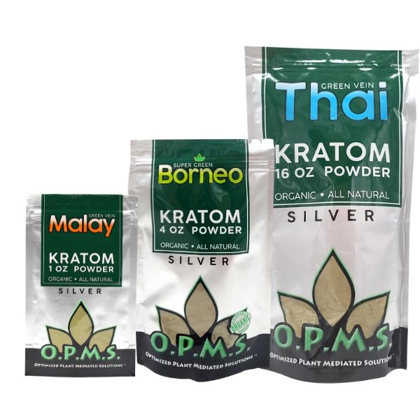 OPMS Silver Kratom Powder 1oz - 16oz