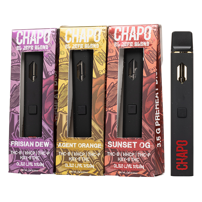 Chapo El jefe Blend 3.5g THC-B+HHCP+THC-P+HXY-8 THC Disposable | Pack of 6