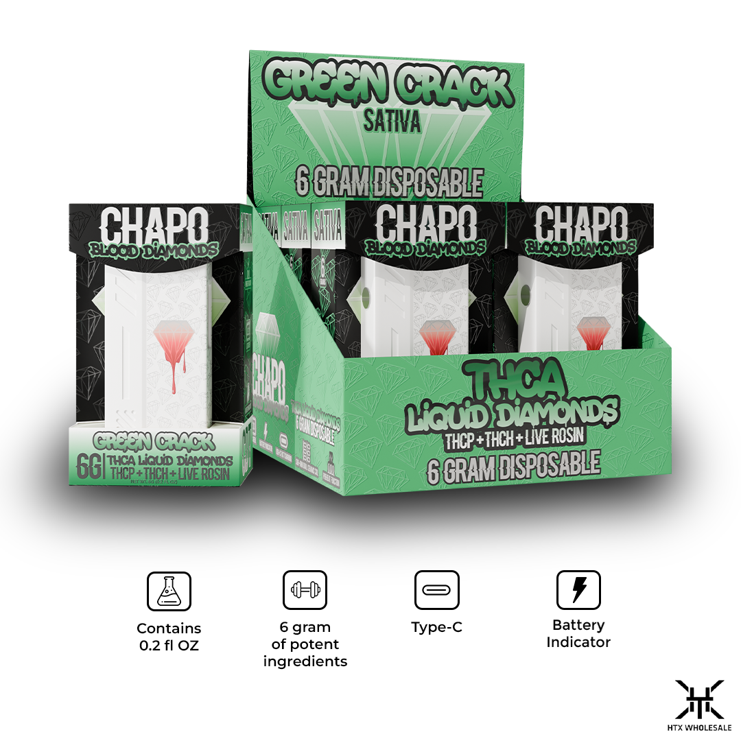 Chapo Blood Diamonds 6G THCA Liquid Diamonds THCP+THCH+Live Rosin | Pack of 6