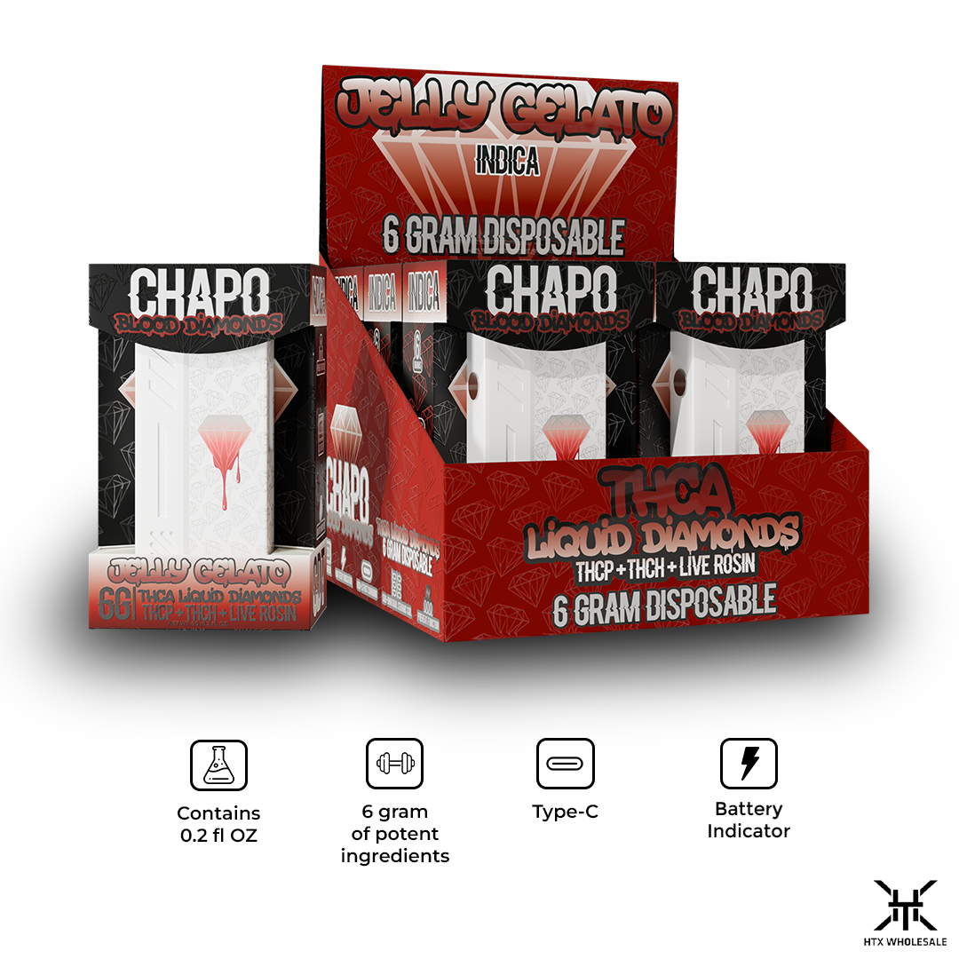 Chapo Blood Diamonds 6G THCA Liquid Diamonds THCP+THCH+Live Rosin | Pack of 6