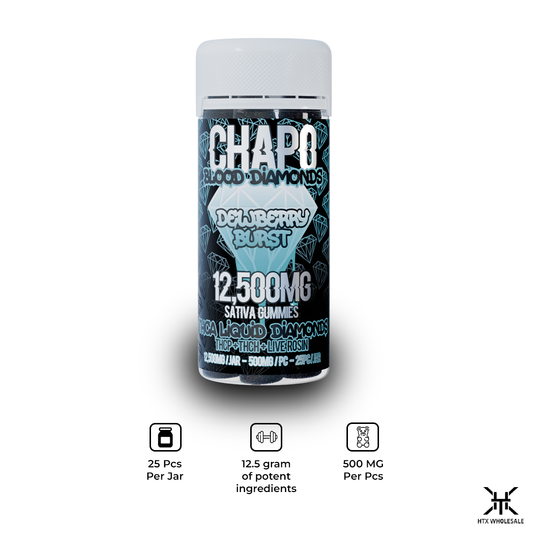 Chapo Blood Diamonds 12,500mg THCA Liquid Diamonds THCP+THCH+Live Rosin | Jar of 25